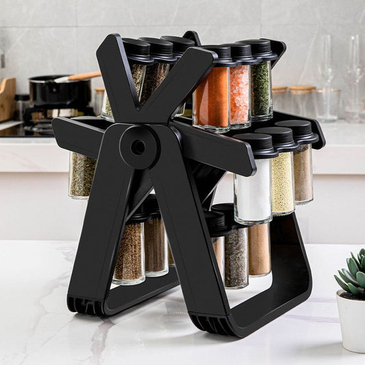 Rotating Spice Rack Set, Storage Shelf, Household Organizer Rack