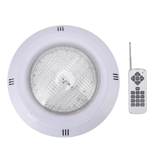 RGB pool LED light with remote control, installation panel and accessories