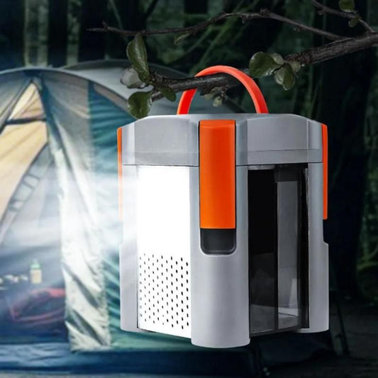 Salt water camping light with hook for hanging and four LED bulbs