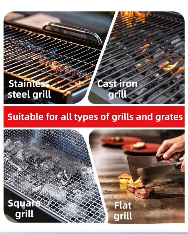 Gold cordless 3-in-1 grill cleaner with LED light and USB charging
