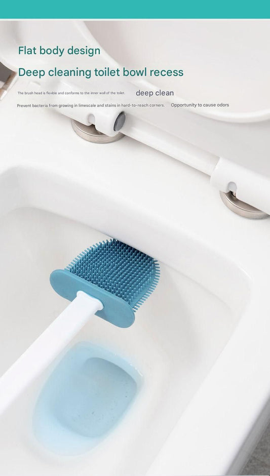 Nine piece cleaning brush set with telescopic handle and silicone toilet brush