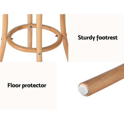Artiss bar stool with pine beech wood frame and rattan seat