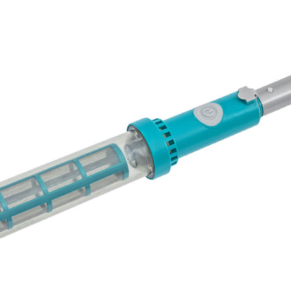 Bestway cordless pool vacuum with extendable pole and white and blue body