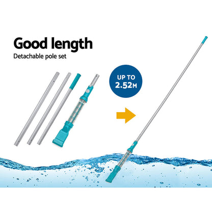 Bestway cordless pool vacuum with extendable pole and white and blue body