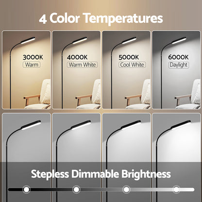 Artiss LED floor lamp with remote control and adjustable gooseneck