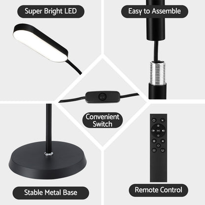 Artiss LED floor lamp with remote control and adjustable gooseneck