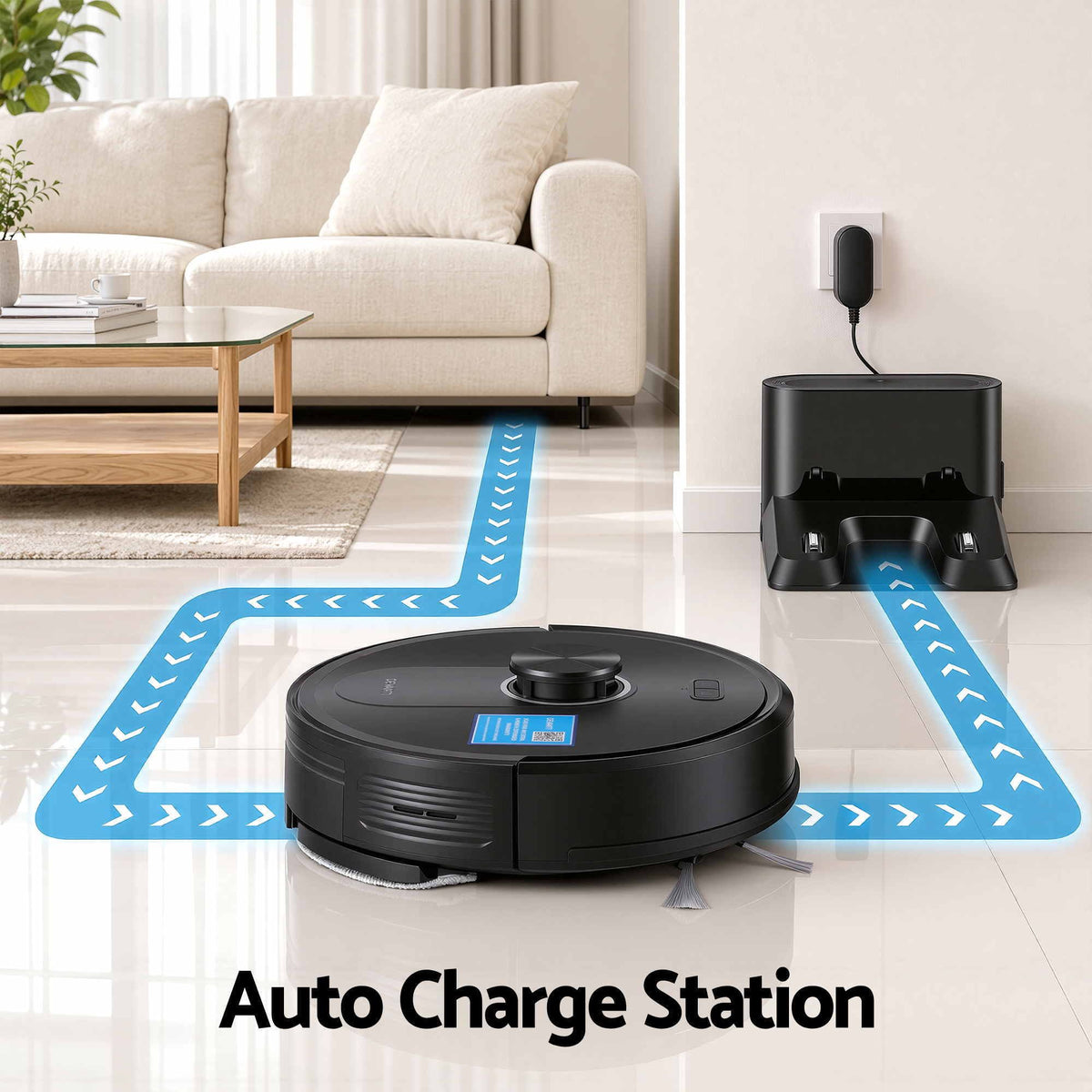 DEVANTI robot vacuum cleaner with dock station and remote control