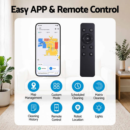 DEVANTI robot vacuum cleaner with dock station and remote control