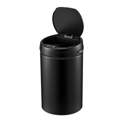 Black 30 litre touchless motion sensor kitchen bin with closed lid