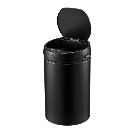 Black 30 litre touchless motion sensor kitchen bin with closed lid
