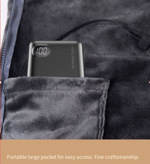 Portable USB heated throw blanket spread over a chair
