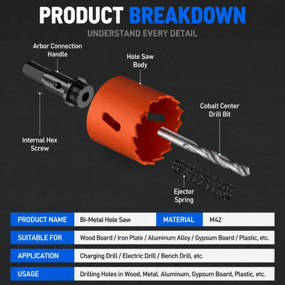 230mm bi-metal M42 HSS hole saw with pilot drill bit