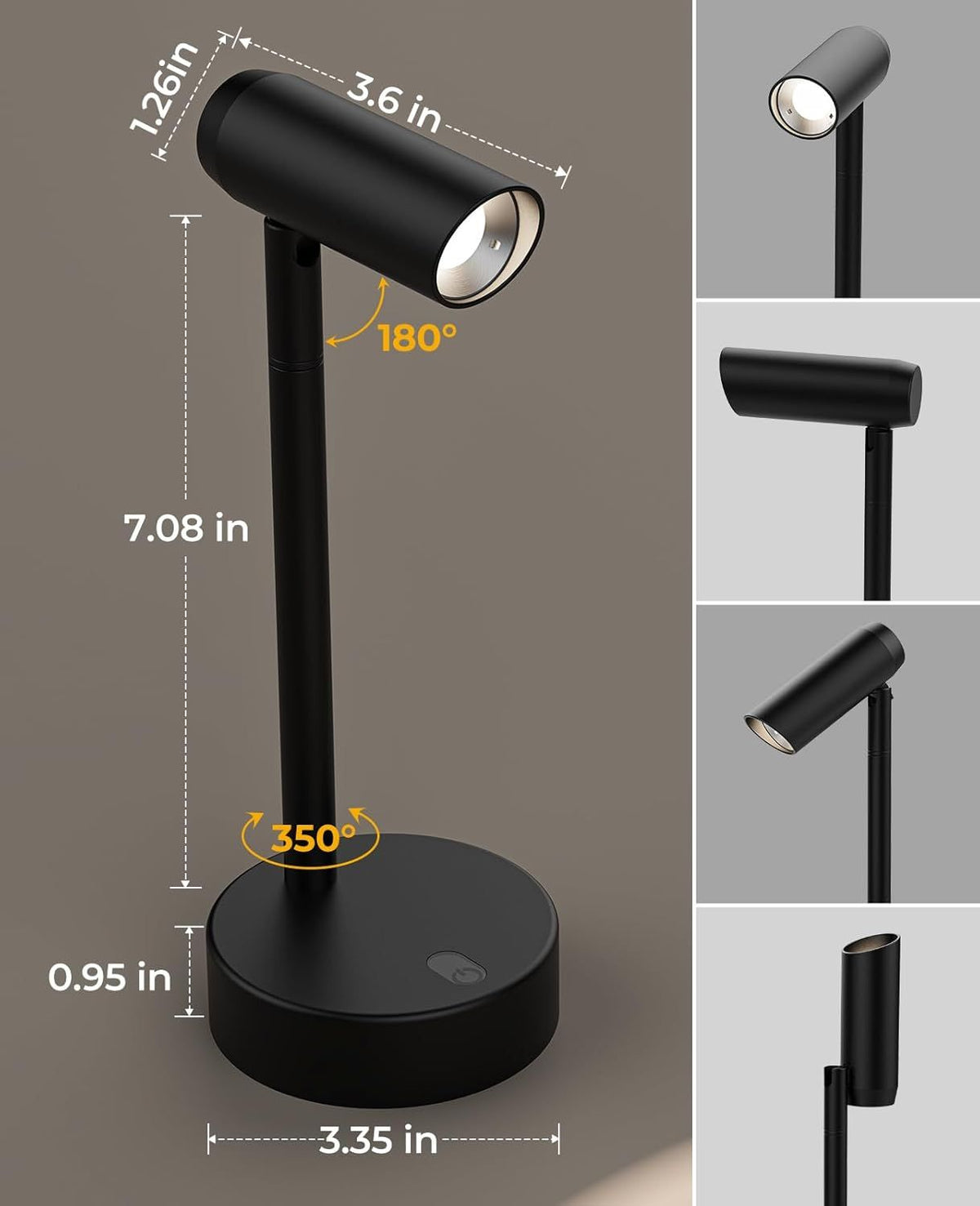 Battery operated picture light with remote control and slim wall-mounted design