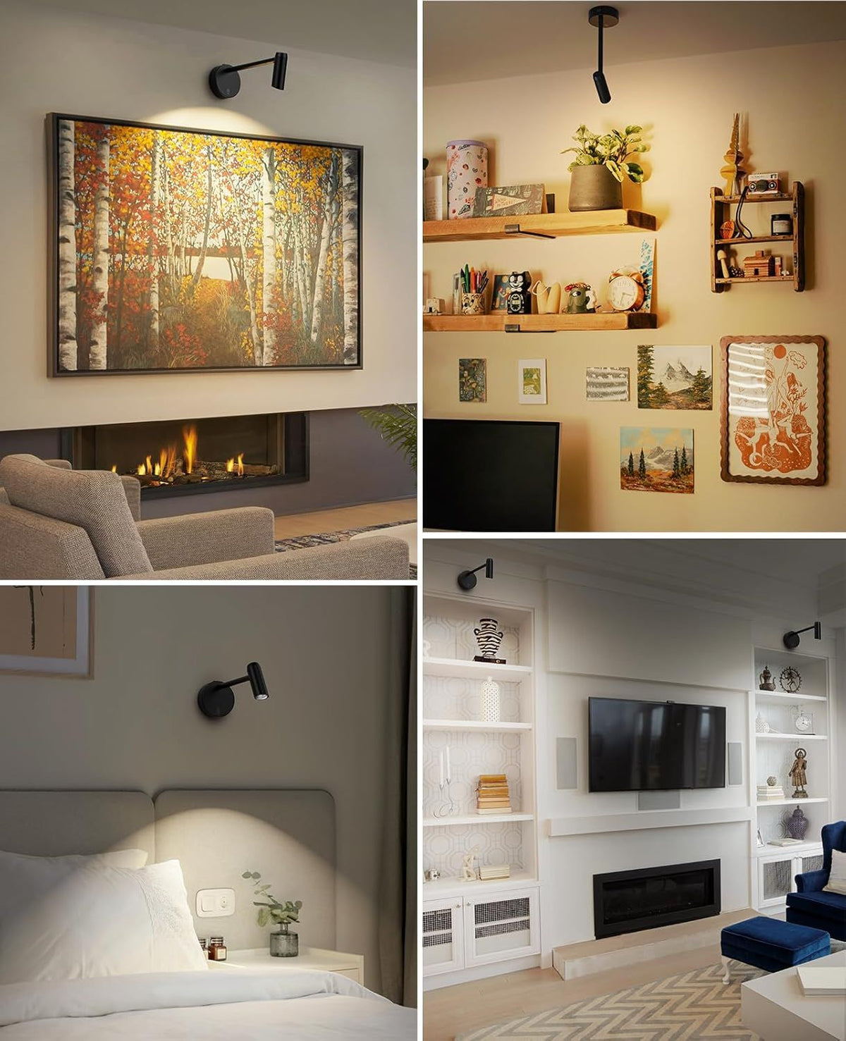 Battery operated picture light with remote control and slim wall-mounted design