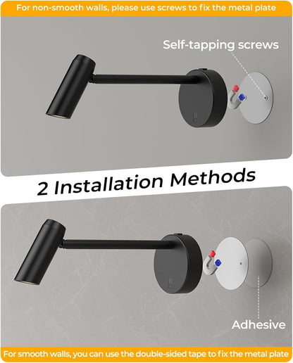 Battery operated picture light with remote control and slim wall-mounted design