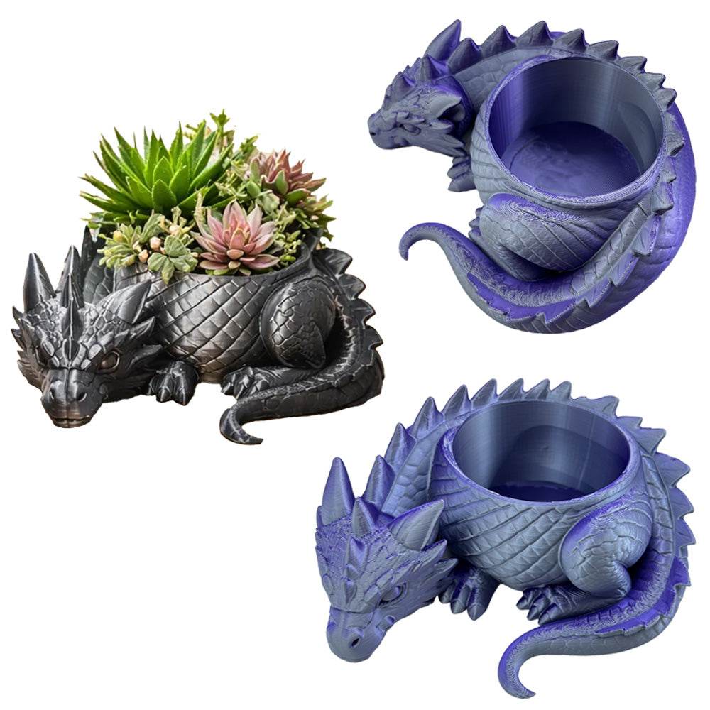 3D printed sleeping dragon sculpture forming an open bowl