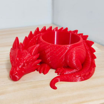 3D printed sleeping dragon sculpture forming an open bowl