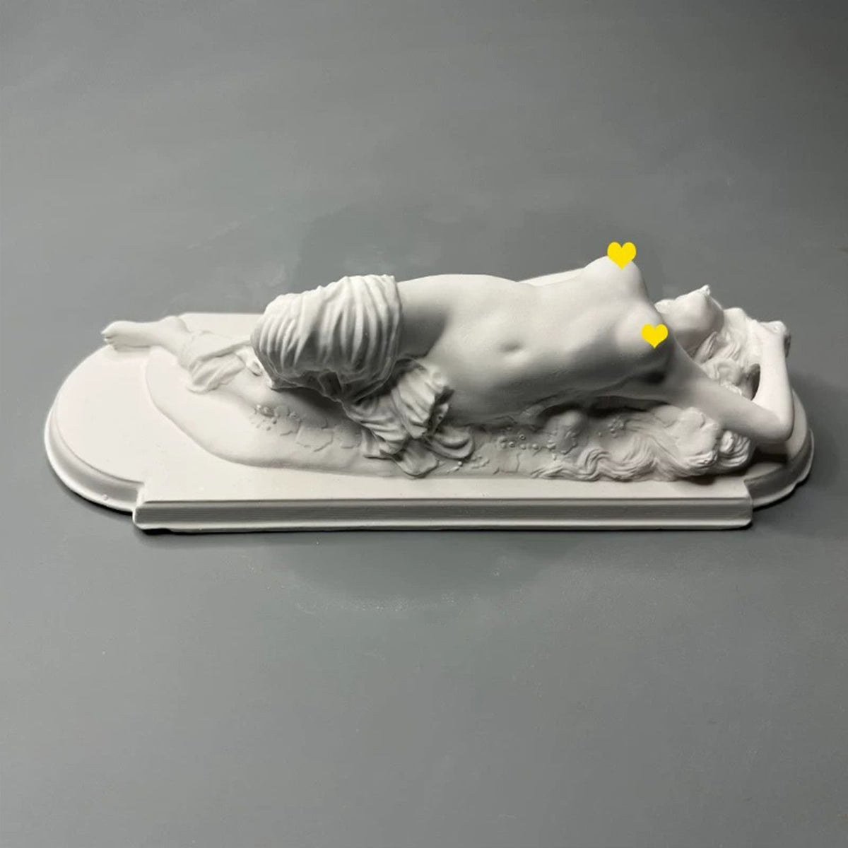 Matte white Roman European figure plaster statue with relief detail