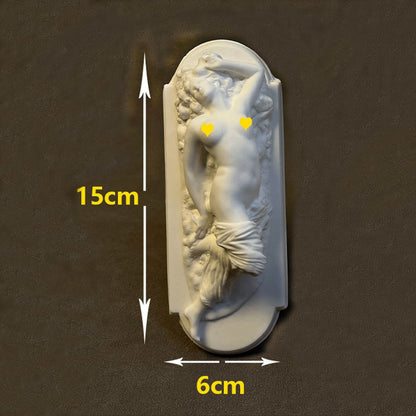 Matte white Roman European figure plaster statue with relief detail