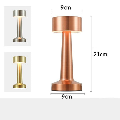 3-Color Dimmable LED Table Lamp Silver Dumbbell A Style, USB Rechargeable Versatile Simple, Desk Study Eye-Caring Light, Suitable for Christmas Gifting