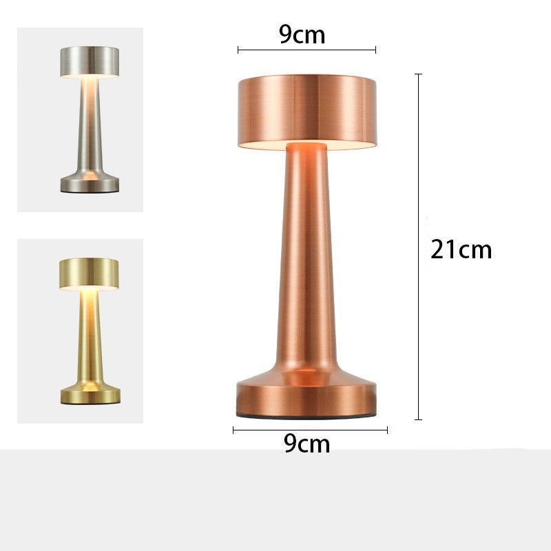 3-Color Dimmable LED Table Lamp Silver Dumbbell A Style, USB Rechargeable Versatile Simple, Desk Study Eye-Caring Light, Suitable for Christmas Gifting