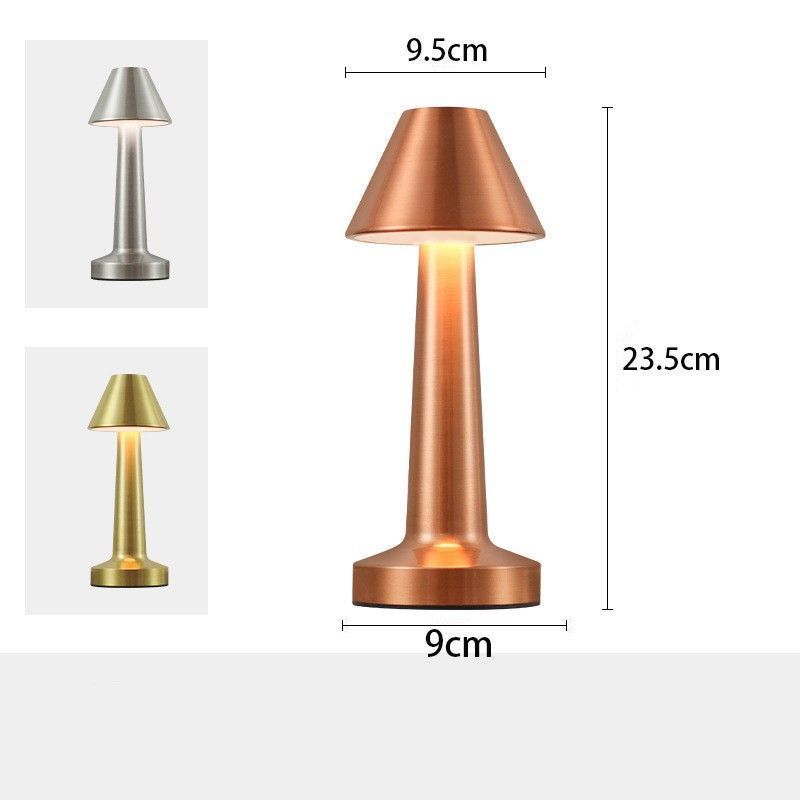 3-Color Dimmable LED Ambient Lamp Gold Dumbbell C Style, USB Charging Elegant Metal, Vanity Table Soft Fill Light, Nice Christmas Present