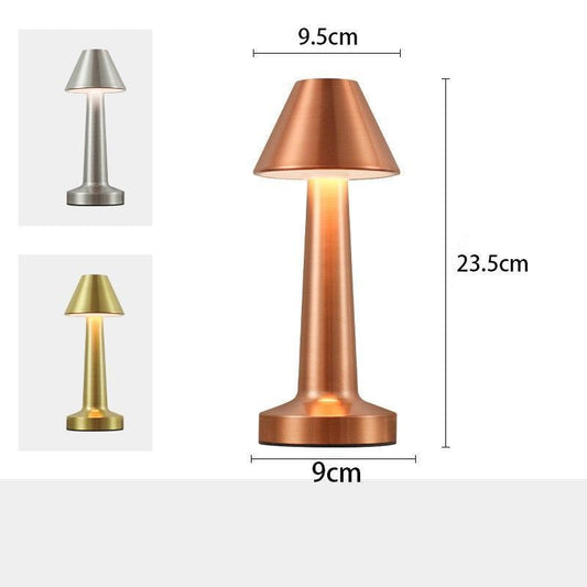 3-Color Dimmable LED Ambient Lamp Gold Dumbbell C Style, USB Charging Elegant Metal, Vanity Table Soft Fill Light, Nice Christmas Present