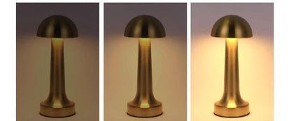 3-Color Dimmable LED Ambient Lamp Gold Dumbbell C Style, USB Charging Elegant Metal, Vanity Table Soft Fill Light, Nice Christmas Present