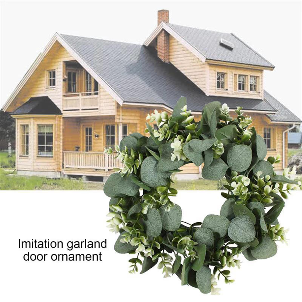 Artificial Eucalyptus Wreath for Front Door, 15.75 in