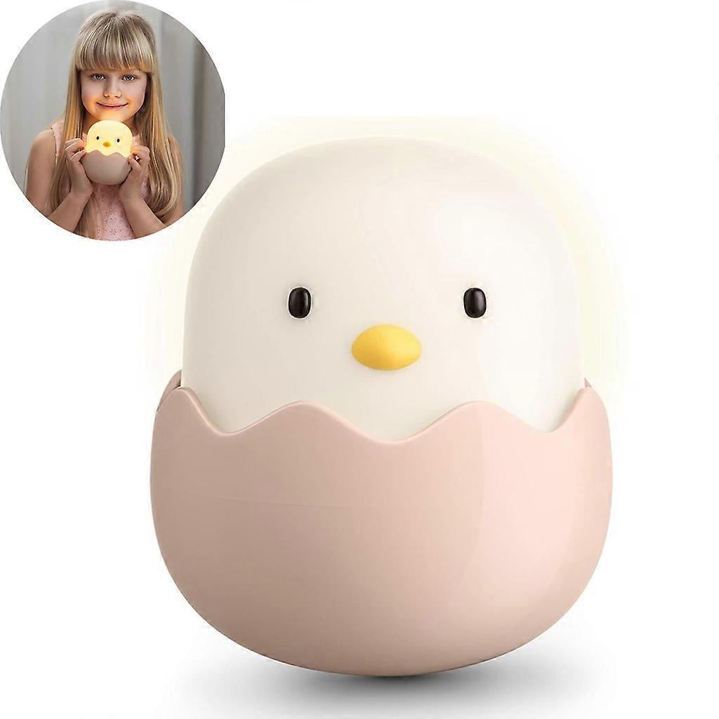 Cute chick-shaped dimmable night light with warm yellow glow