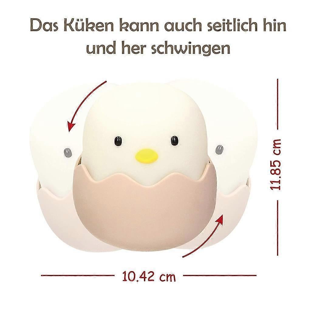Cute chick-shaped dimmable night light with warm yellow glow
