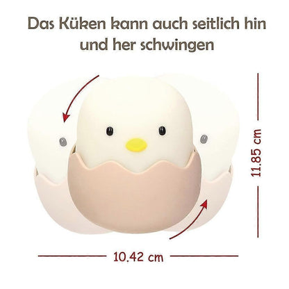 Cute chick-shaped dimmable night light with warm yellow glow