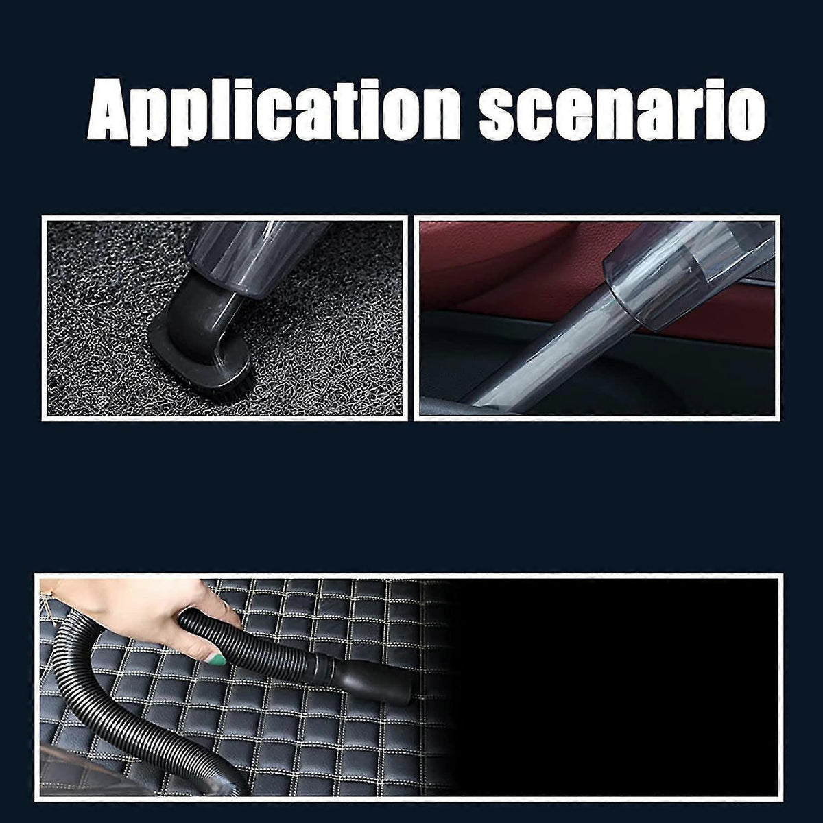 Handheld USB vacuum cleaner with brush, extension hose and storage bag