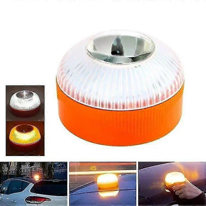 Orange USB rechargeable emergency beacon light with battery and charging cable