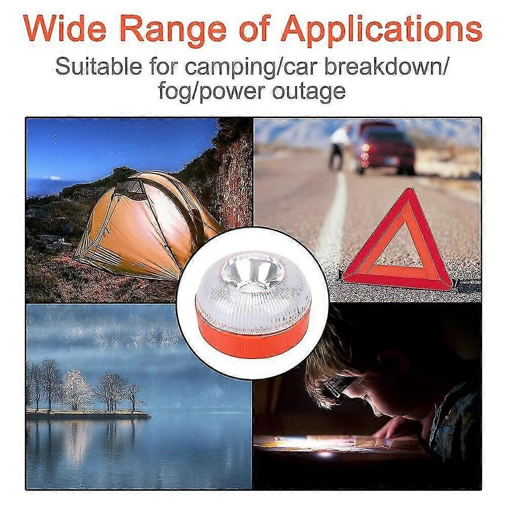Orange USB rechargeable emergency beacon light with battery and charging cable