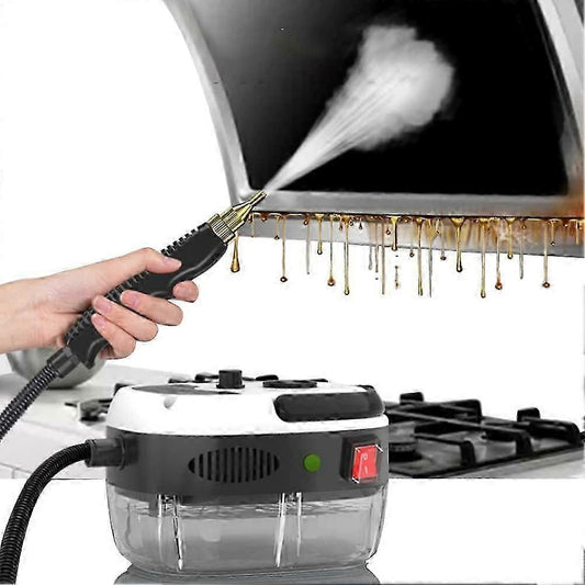 Handheld 2500W steam cleaner with interchangeable nozzle attachments