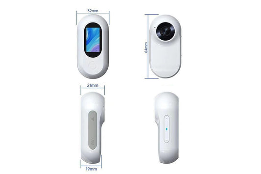 White dog tracker collar camera with clip and silicone protector sleeve