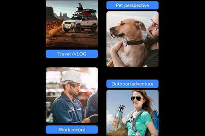 White dog tracker collar camera with clip and silicone protector sleeve