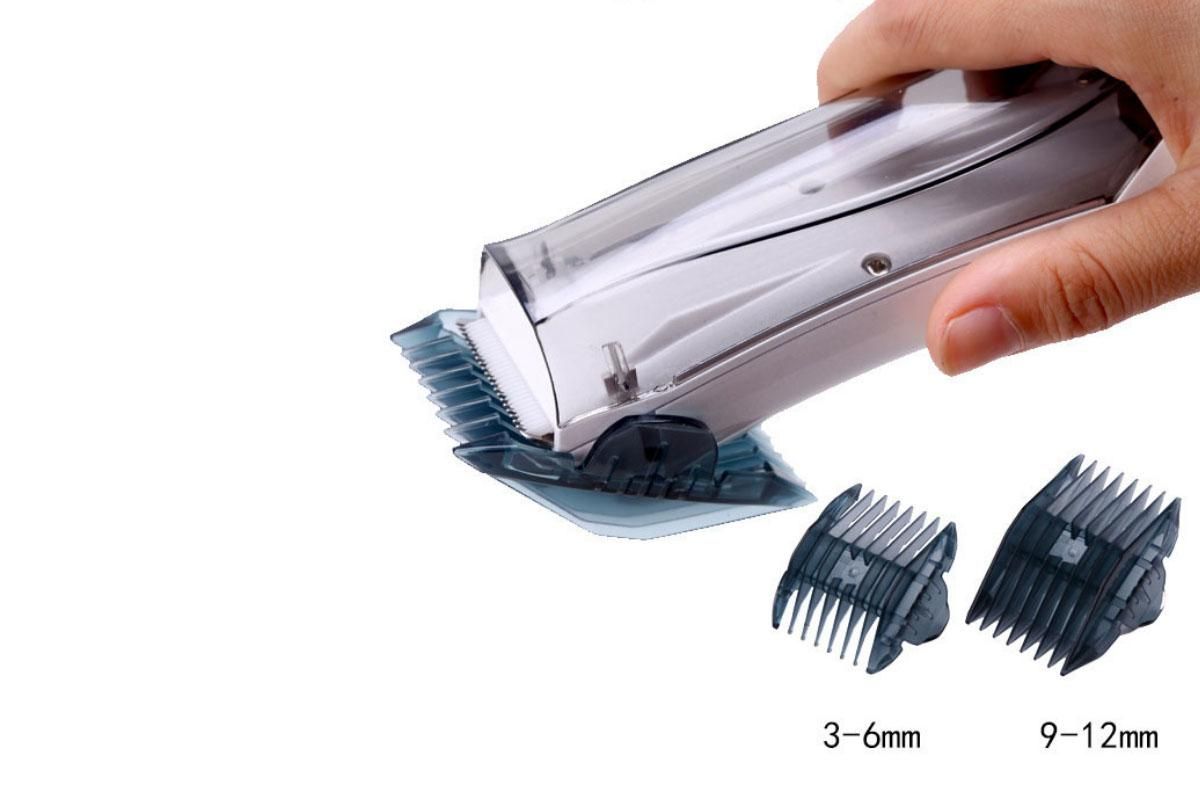 Black rechargeable pet hair clipper with built-in vacuum and detachable hair box