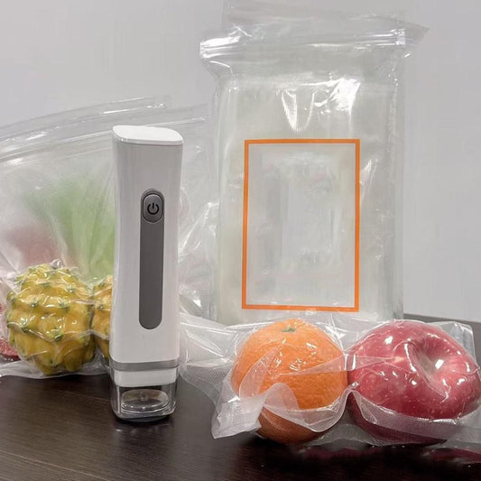 Handheld rechargeable vacuum sealer with USB cable and 30 reusable vacuum bags
