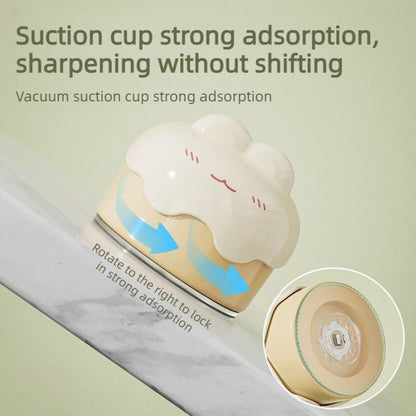 Cute Suction Cup Knife Sharpener, Vacuum Suction Kitchen Knife Sharpening Tool with Tungsten Steel—Pink