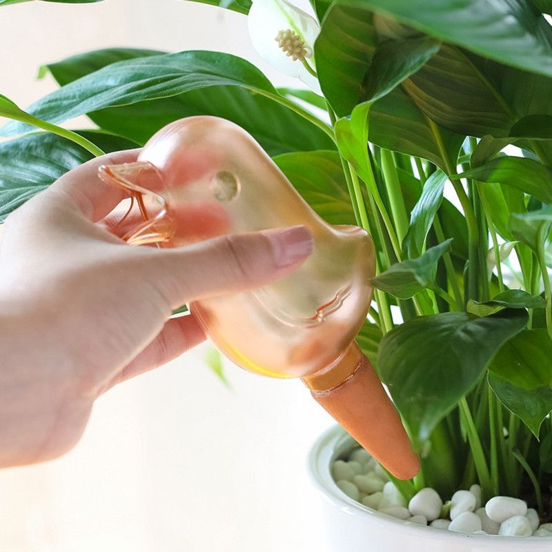 Bird-Shaped Automatic Plant Waterer, Lazy Self-Watering Drip Irrigation Device for Potted Plants—Pink