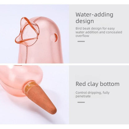 Bird-Shaped Automatic Plant Waterer, Lazy Self-Watering Drip Irrigation Device for Potted Plants—Pink