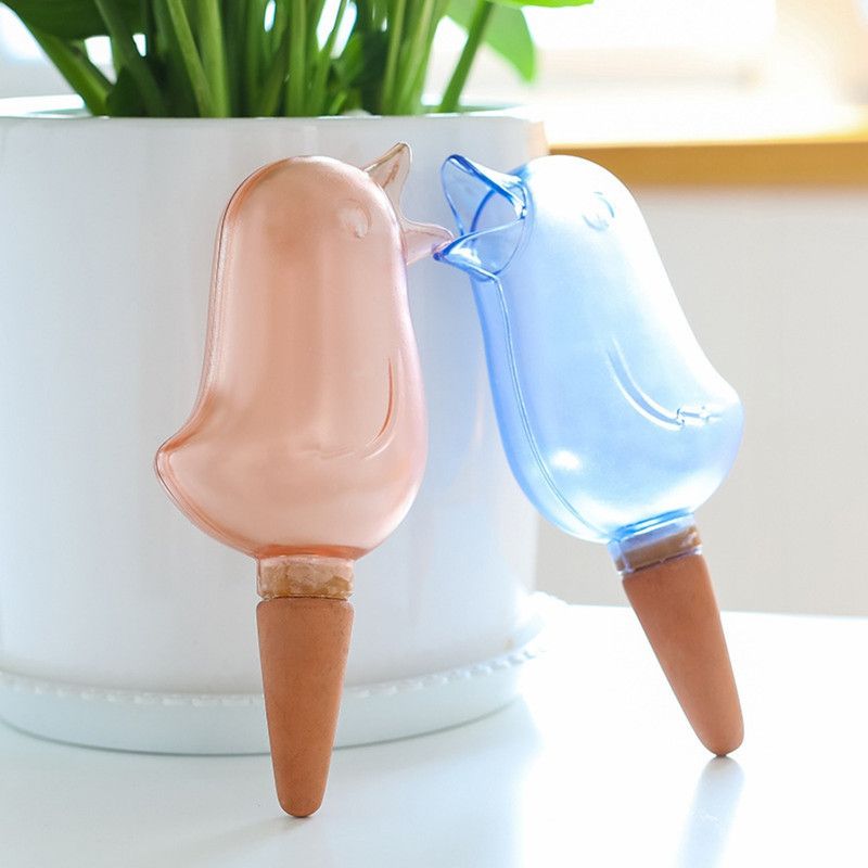 Bird-Shaped Automatic Plant Waterer, Lazy Self-Watering Drip Irrigation Device for Potted Plants—Pink
