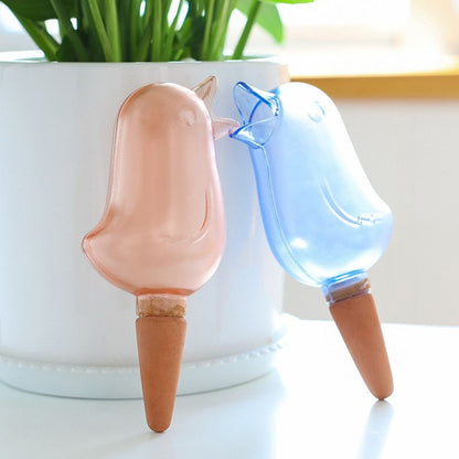 Bird-Shaped Automatic Plant Waterer, Lazy Self-Watering Drip Irrigation Device for Potted Plants—Pink