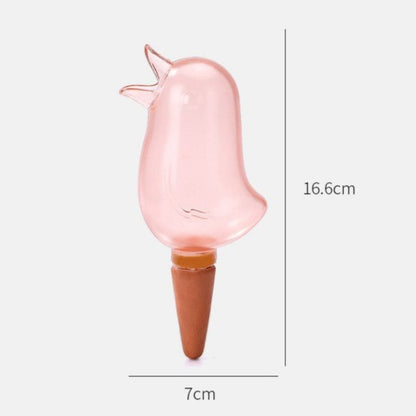 Bird-Shaped Automatic Plant Waterer, Lazy Self-Watering Drip Irrigation Device for Potted Plants—Pink