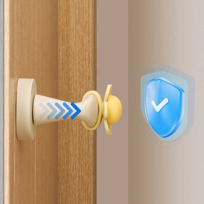 flower Door Handle Bumper Silicone Anti-Collision Door Stopper—Beige