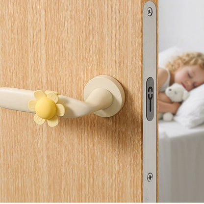 flower Door Handle Bumper Silicone Anti-Collision Door Stopper—Beige