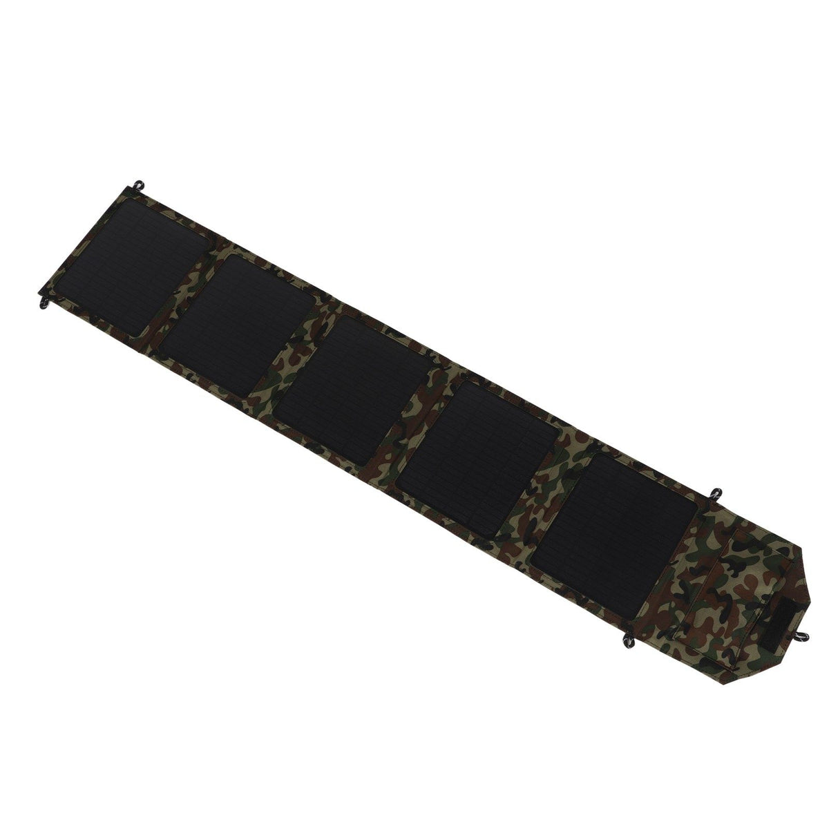 Camo 50W foldable solar panel charger kit with hard shell and USB ports