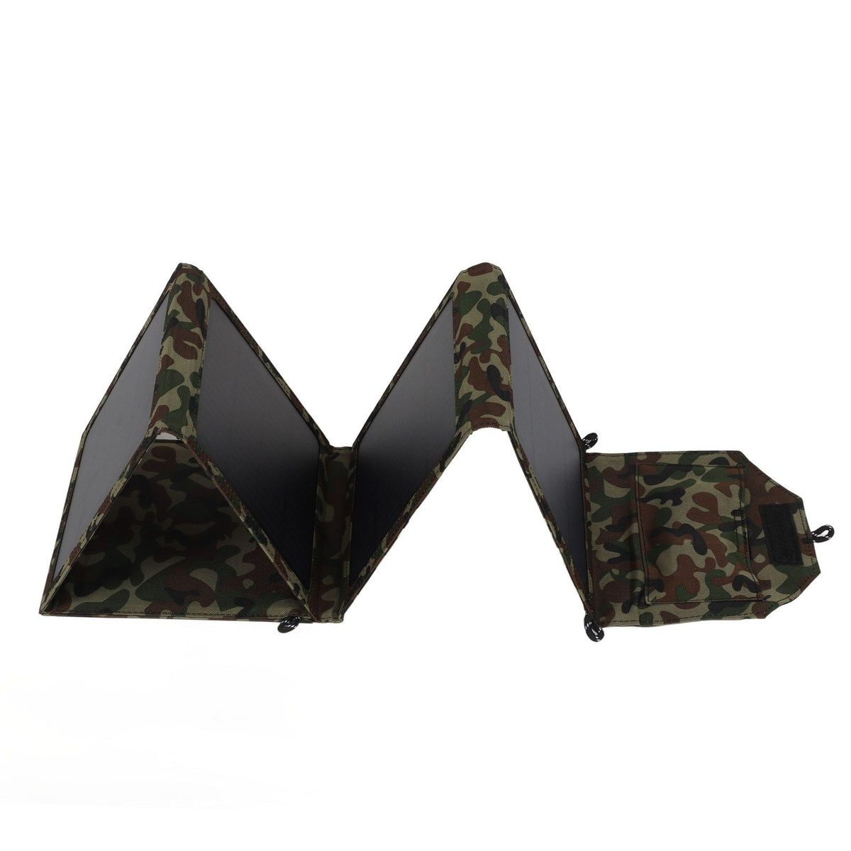 Camo 50W foldable solar panel charger kit with hard shell and USB ports